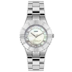 Guess 95469l Silver Tone Crystal Accented