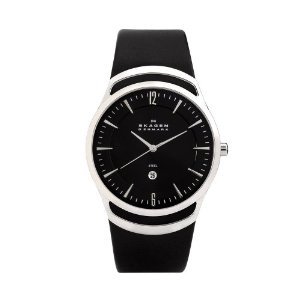 Skagen 597lslb Black Leather Watch