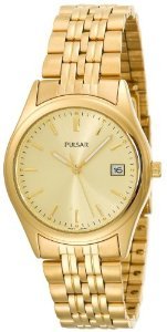 Pulsar Pxh450 Dress Gold Tone Watch