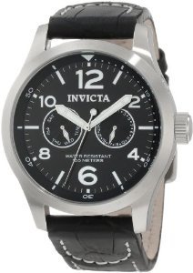 Invicta 0764 Collection Black Leather